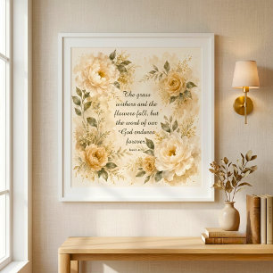 Florale Kunst Wasserfarbe Christliche Bibelvers Poster