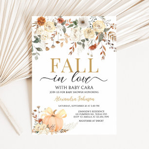 Florale Kürbis-Herbstliebe-Baby-Shower Einladung