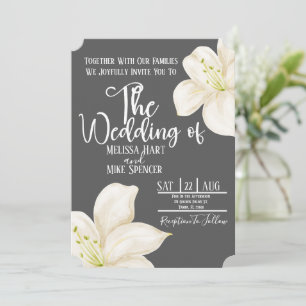 Florale Lilien-Hochzeitseinladung Einladung