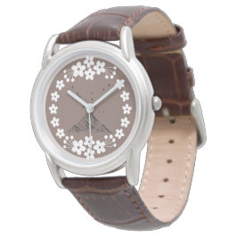 Florale Minimaluhr | Elegante neutrale Armbanduhr
