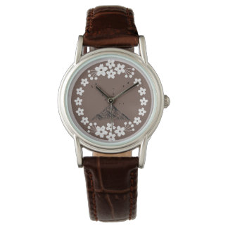 Florale Minimaluhr | Elegante neutrale Armbanduhr