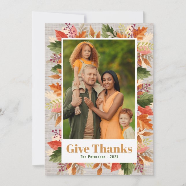 FLORALE MODERNE | carte bon thanksgiving (Devant)