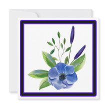 FLORALE MODERNE, INTÉRIEUR BLANC, CARTE CARRÉ
