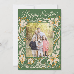 Florale Oster-Fotokarte - Personalisierte Botani Einladung
