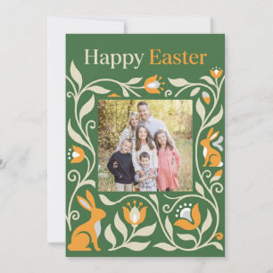 Florale Oster-Fotokarte - Personalisierte Botani Einladung