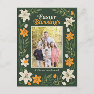 Florale Oster-Fotokarte - Personalisierte Botanik Postkarte