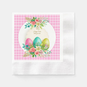 Florale Ostereier & Wasserfarbe Rosa Rosen Serviette