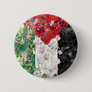 Florale Palästina-Flagge Knopf Pin | Palästinensis Button