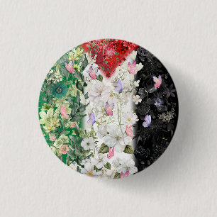 Florale Palästina-Karten-Nadelknöpfe - Freies Palä Button