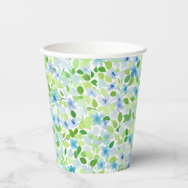 Florale Party in zarten  Pastelltönen Pappbecher (Vorderseite)