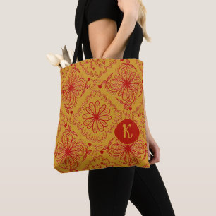 Florale Patchwork-Kunst Initiale Tasche
