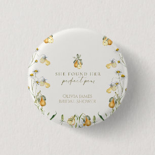 Florale perfekte Birnen-Hochzeitsdusche Button