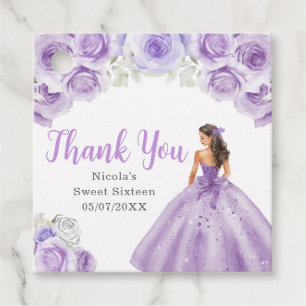 Florale Prinzessin im lila Kleid Sweet Sixteen Geschenkanhänger