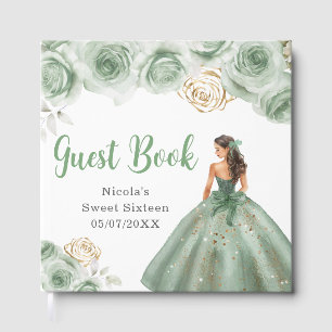Florale Prinzessin in einem grünen Kleid Sweet Six Gästebuch