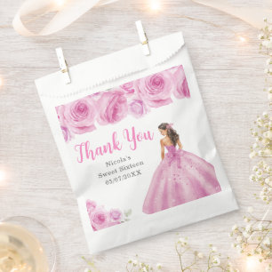 Florale Prinzessin in einem rosa Kleid Sweet Sixte Geschenktütchen