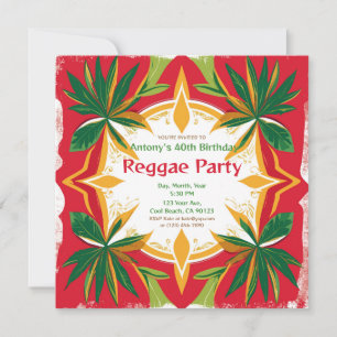 Florale Reggae-Palmen anpassbare Party Einladung