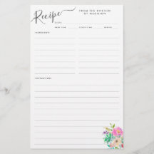 Florale Rosa Rezept Karte