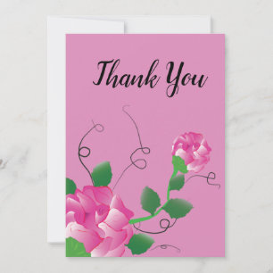 Florale Rose Pink Danke Karte