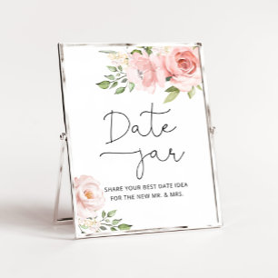 Florale rosige Date-Night-Ideen. Date-Jar Braut- Poster