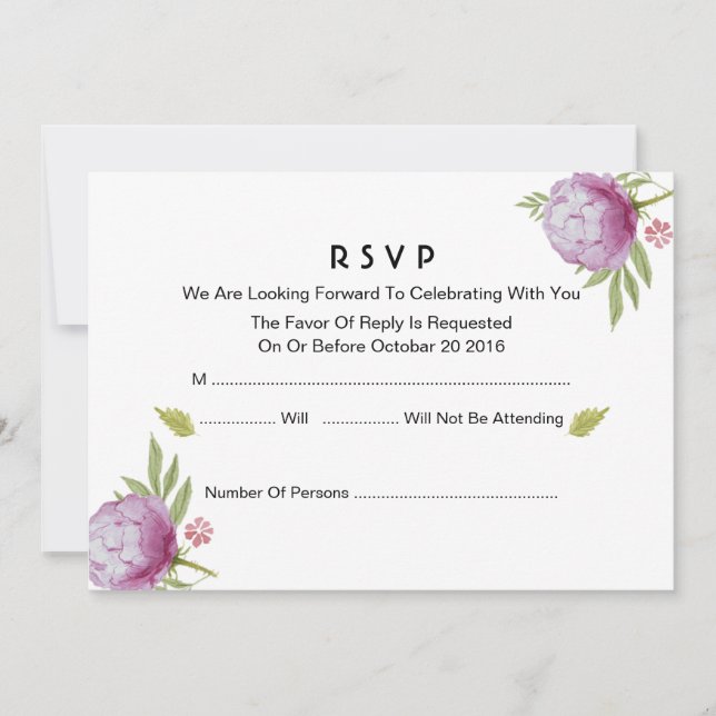 florale RSVP-Karte Einladung (Vorderseite)
