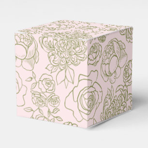 Florale Salbei-Grün- und Rosé-Favorbox Geschenkschachtel