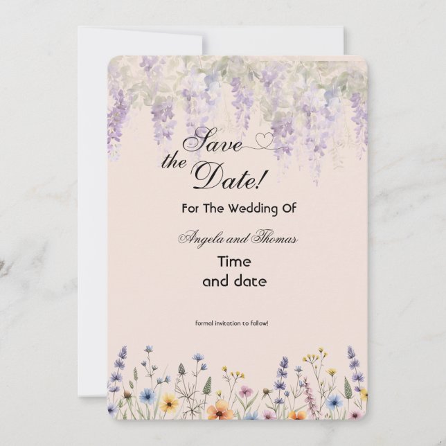 florale Save-the-Date-Karte Save The Date (Vorderseite)