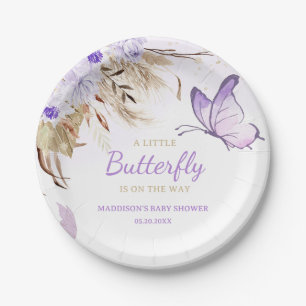 Florale Schmetterlings-Baby-Party Pappteller