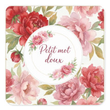 Florale Selbstklebeetiketten Petit mot doux
