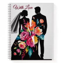 Florale Silhouette | Moderne Braut- und Bräutigam-