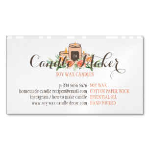 Florale Sojawachs-Kerze Handmade Anpassbar Magnetische Visitenkarte