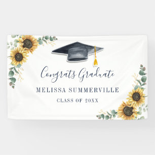 Florale Sonnenblume Eukalyptus Schrift Graduierung Banner