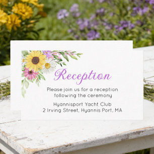 Florale Sonnenblumen-Gänseblümchen-Garten-Hochzeit Begleitkarte