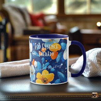 Florale Tasse für Unternehmen mit dynamischen Bloo