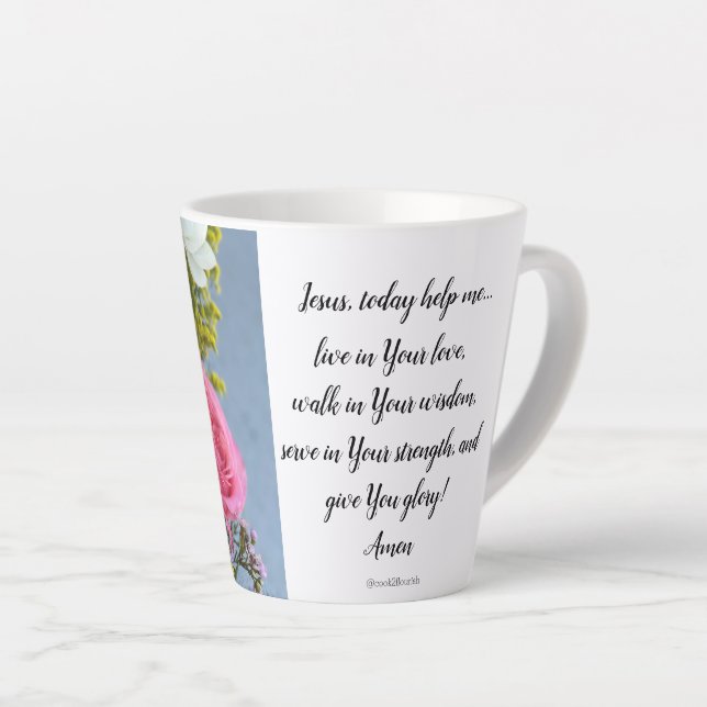 Florale Tasse mit Gebet (Rechte Ecke)