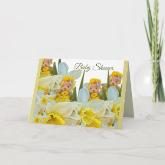 Florale Teddybären Blumen Narzisse Osterglocke  Karte