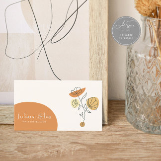 Florale Terrakotta-Minimalist-Businesscard Visitenkarte