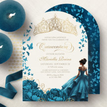 Florale Tiara-Krone Türkis Quinceanera