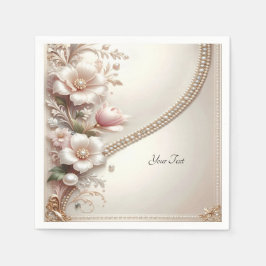 Florale und Perlenverzierungen Serviette