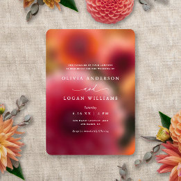 Florale Unschärfe Moderne Elegante Sommer Herbst H Einladung