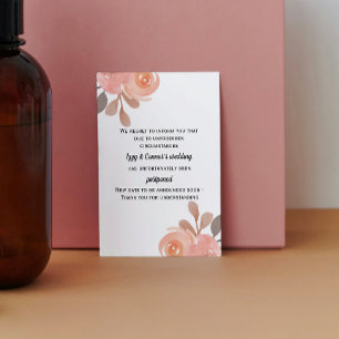 Florale verschobene Hochzeitskarte Postkarte