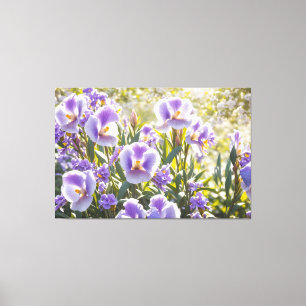 *~* Florale violette TV2 Leinwanddruck gespannt