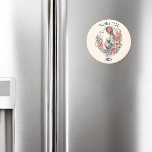 Florale Wasserfarbe in Erwartung, dass Mami Magnet (Von Creator hochgeladen)