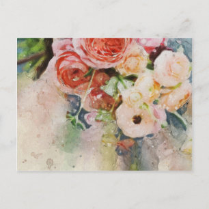 Florale Wasserfarbe Postkarte 2