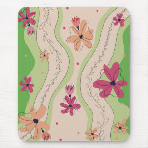 Florale Wellen Mousepad