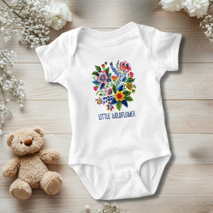 Florale Wildblumen Kleine Wildblume Baby Shower  Strampler