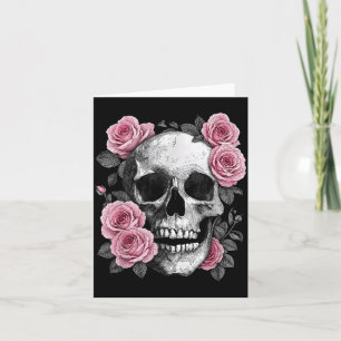 Florale Zucker-Schädel-Rose-Birthday-Flower-Skelet Karte
