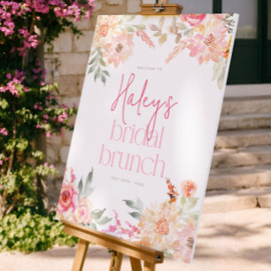 Floraler Braut-Brunch Brautabschied Willkommenssch Poster