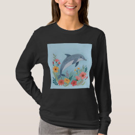 Floraler Delfin T-Shirt