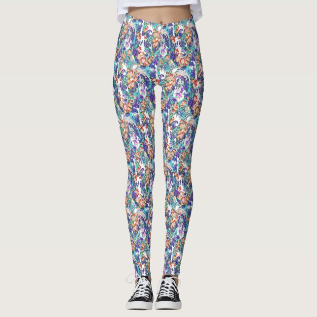 floraler Drache Leggings (Vorderseite)