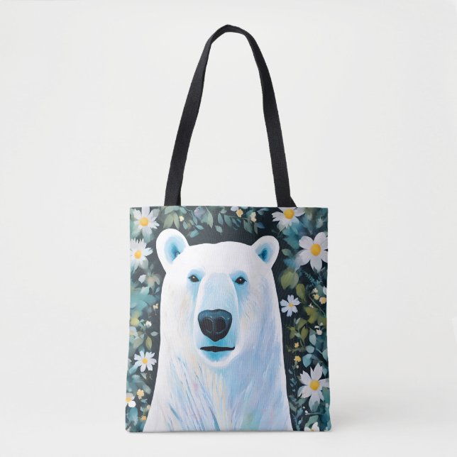 Floraler Eisbär Tasche (Vorderseite)